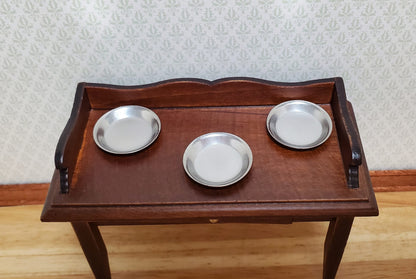 Dollhouse Aluminum Pie Pans or Plates x3 for Mini Food 1:12 Scale Miniatures