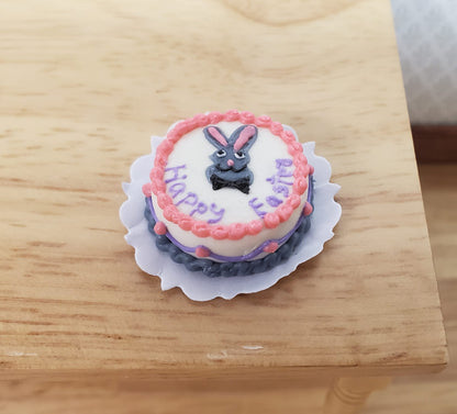 Dollhouse Happy Easter Cake with Bunny Rabbit 1:12 Scale