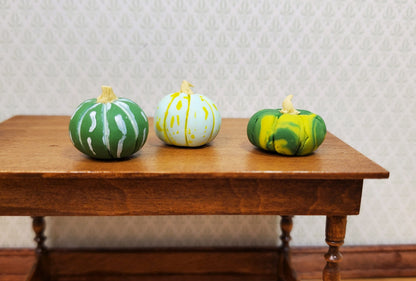 Dollhouse Green Gourds Set of 3 1:12 Scale Miniature Food Kitchen Fall Grocery