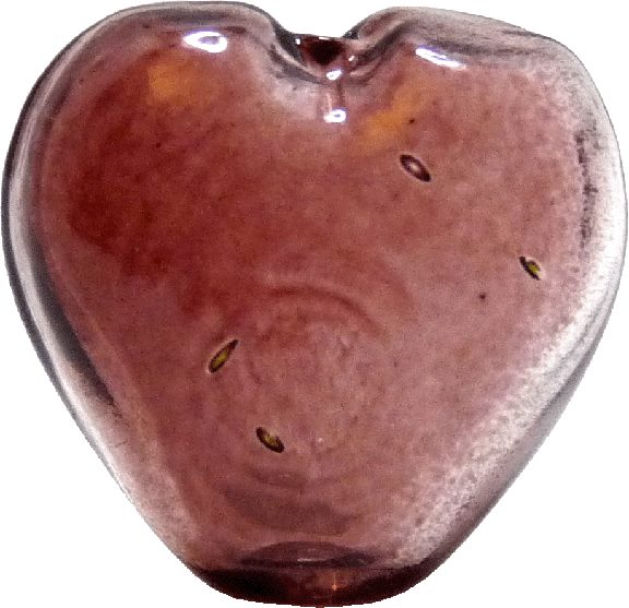Dollhouse Heart Shaped Glass Bud Vase Mauve 1:12 Scale Miniature