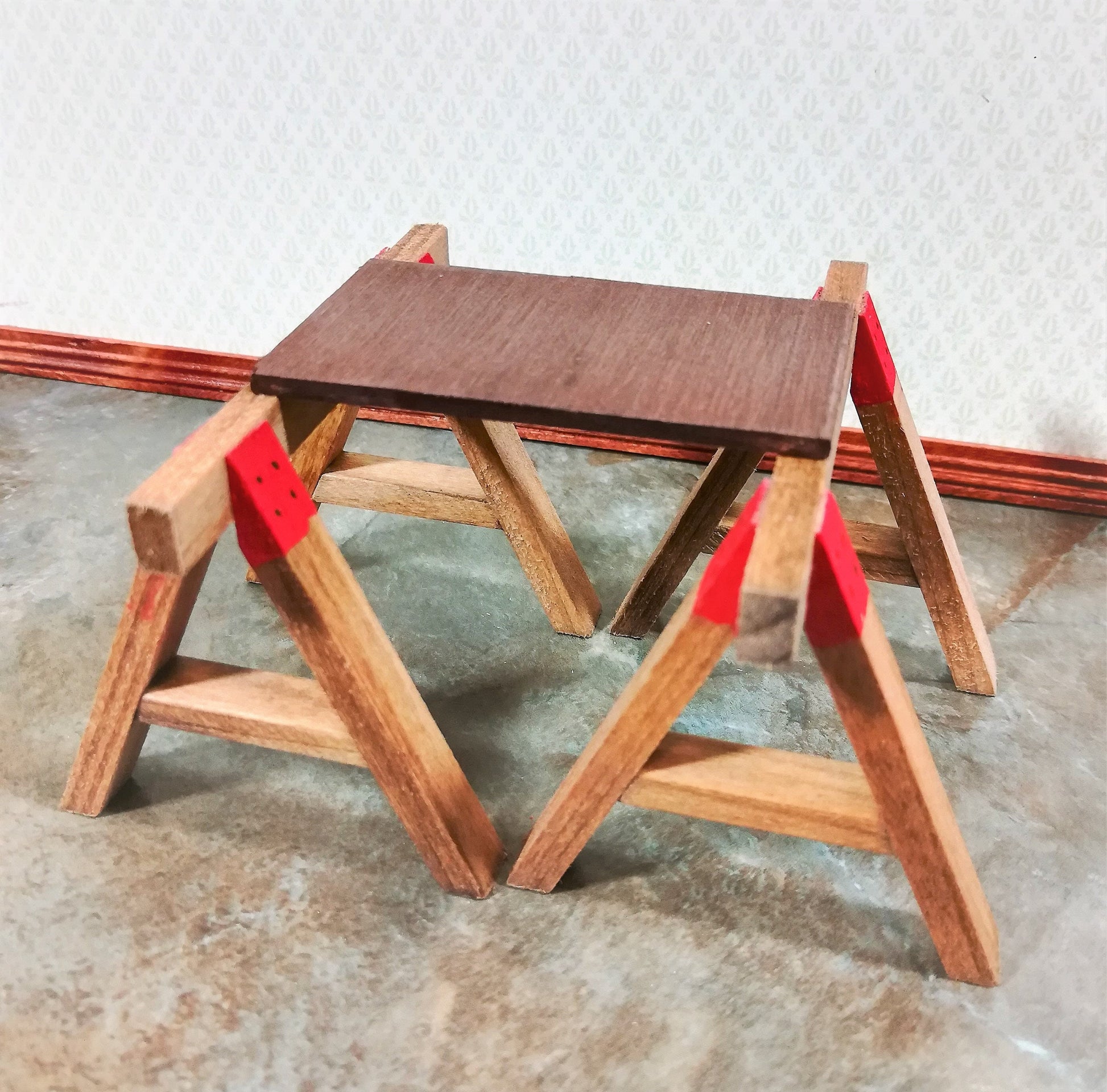 Dollhouse Miniature Saw Horses Vintage Style Sir Thomas Thumb 1:12 Scale Wood