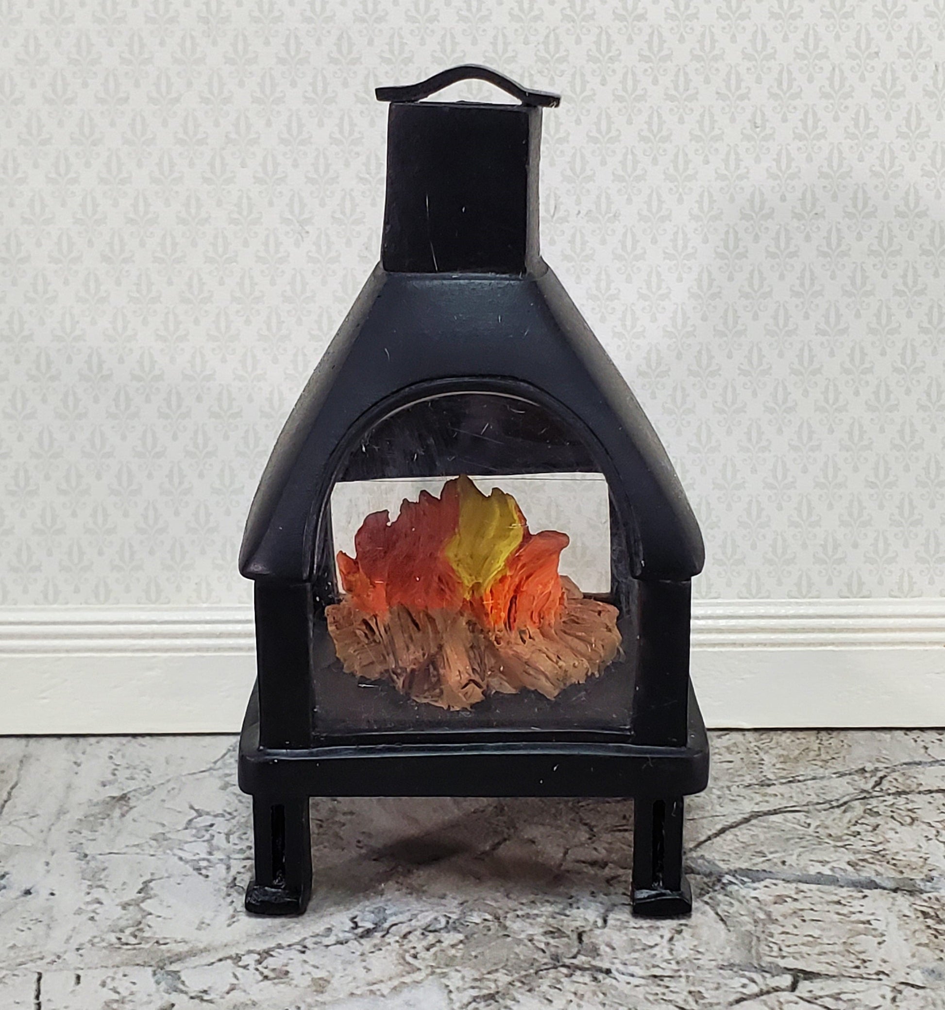 Dollhouse Outdoor Fireplace Fire Pit Modern Style for Patio 1:12 Scale Miniature