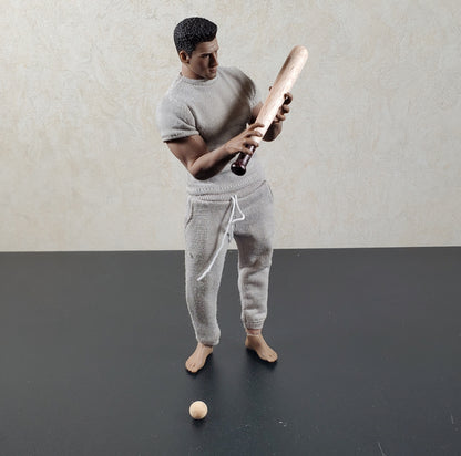 Dollhouse Wooden Baseball Bat with Wood Ball 1:12 Scale Miniature