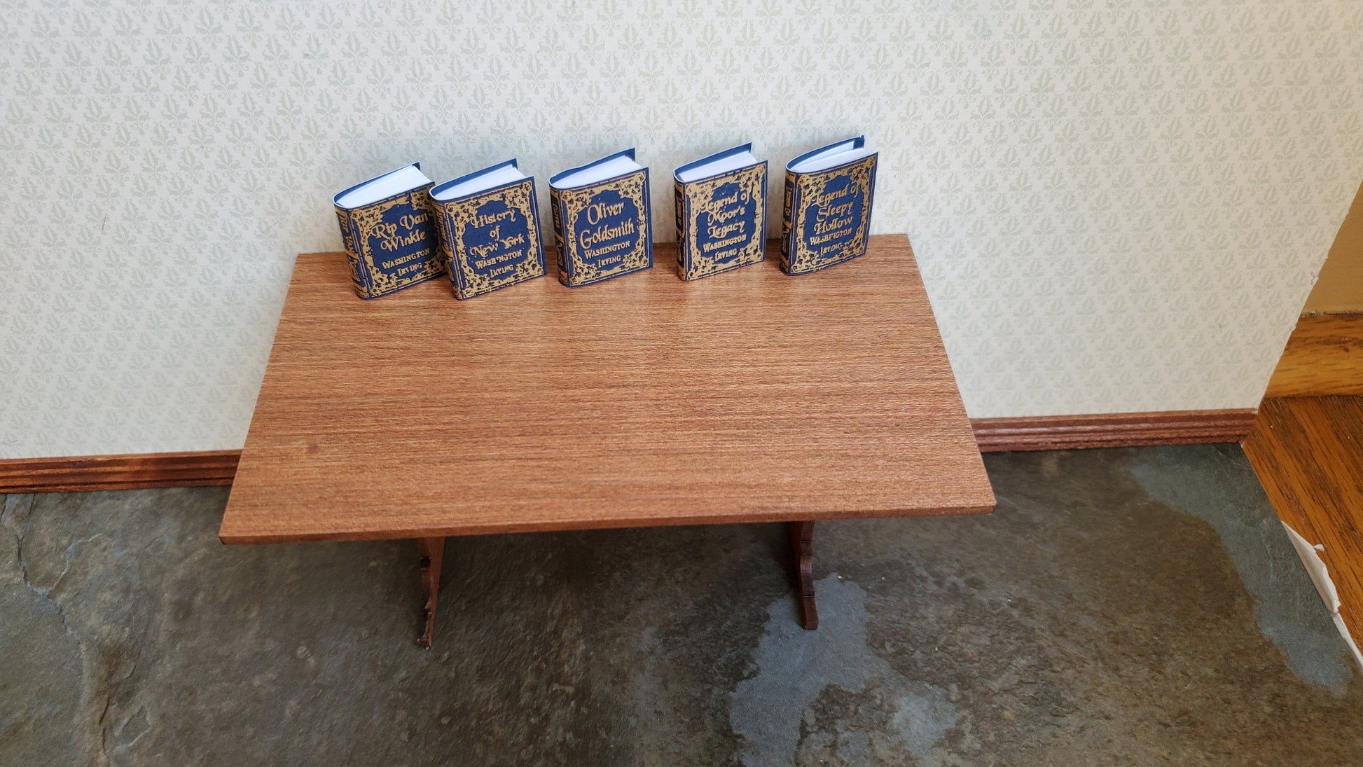 Dollhouse Miniature Book Set x5 Washington Irving 1:12 Scale (blank inside)