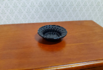 Dollhouse Black Decorative Bowl Painted Glass 1:12 Scale Miniature