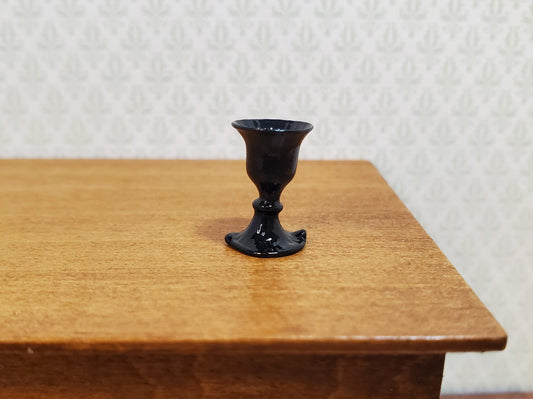 Dollhouse Small Black Wine Glass 1:12 Miniature Kitchen Halloween Decor
