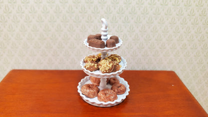 Dollhouse 3-Tier Serving Stand White Metal 1:12 Scale Miniature