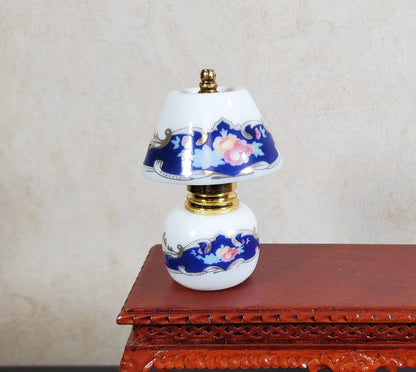 Dollhouse Lamp NON-Electric Large Ceramic Blue & White 1:12 Scale Miniature