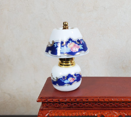 Dollhouse Lamp NON-Electric Large Ceramic Blue & White 1:12 Scale Miniature