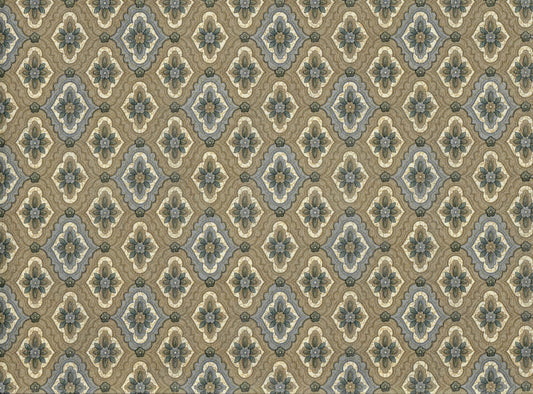 Dollhouse Wallpaper Floral Medallion Beige 3 Sheets 1:12 Scale Miniature