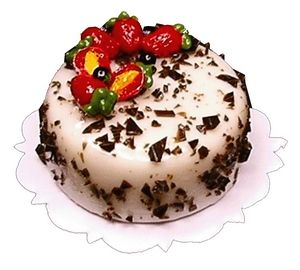 Dollhouse Rocky Road Cake 1:12 Scale Miniature Kitchen Dessert Food Bakery