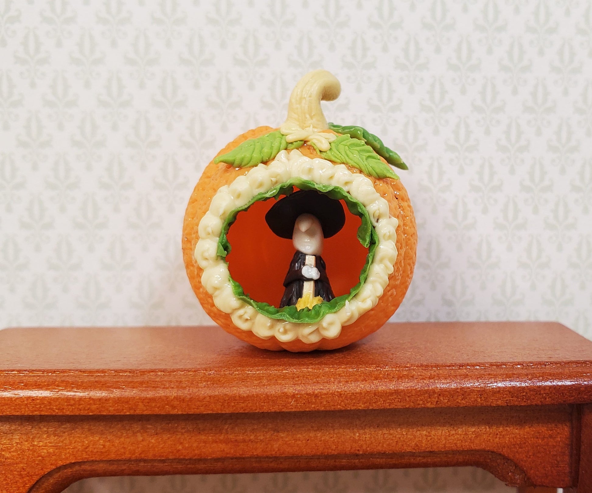 Dollhouse Panorama Pumpkin Witch Scene 1:12 Scale Miniature Halloween