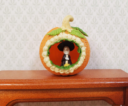 Dollhouse Panorama Pumpkin Witch Scene 1:12 Scale Miniature Halloween
