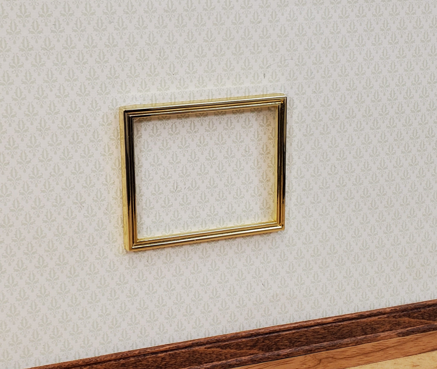 Dollhouse Mini Picture Frame Metal Gold for Paintings 1:12 Scale Miniature Slim