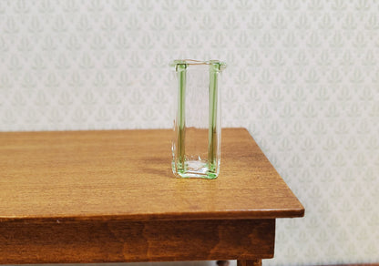 Dollhouse Green Striped Square Modern Vase 1:12 Scale Miniature Decor Flowers
