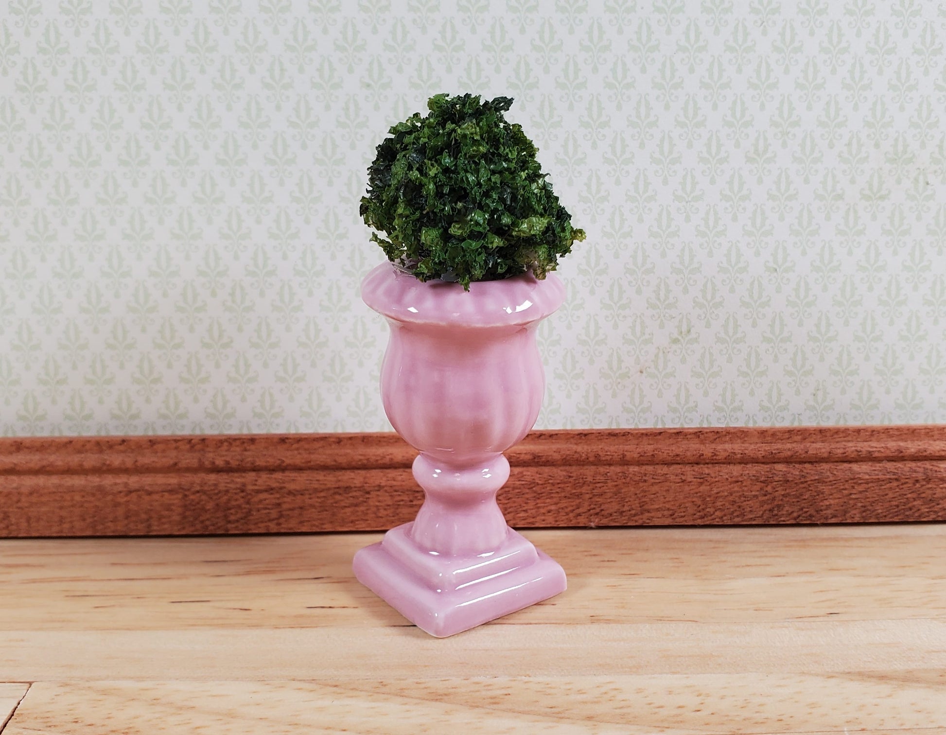 Dollhouse Large Pink Ceramic Urn Planter 1:12 Scale Miniature