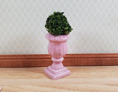 Dollhouse Large Pink Ceramic Urn Planter 1:12 Scale Miniature