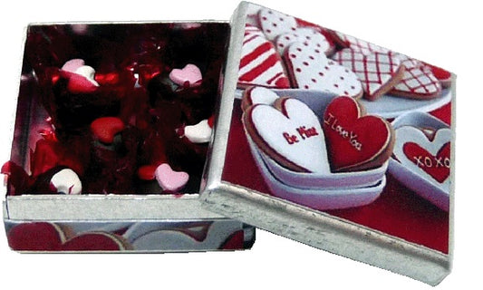 Dollhouse Heart Chocolates in Square Heart Tin 1:12 Scale Miniature Kitchen