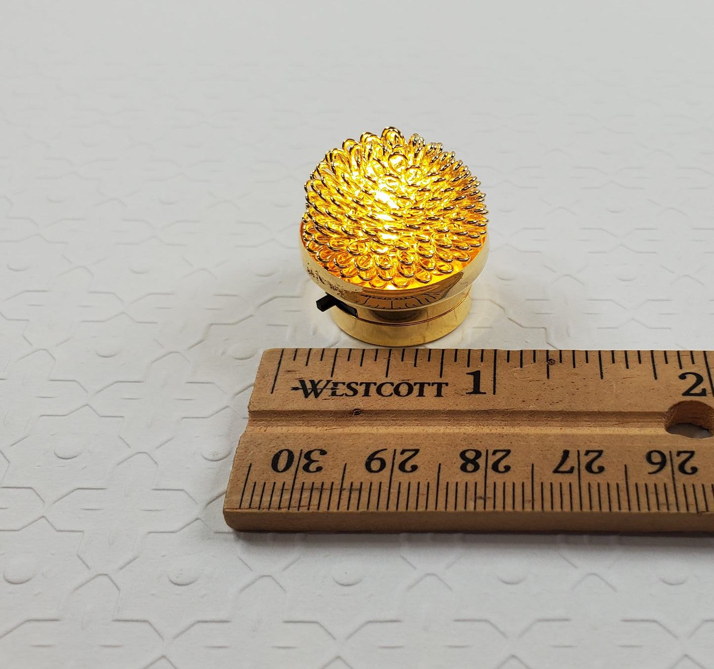 Dollhouse Ceiling Light Battery Operated Gold Fancy 1:12 Scale Miniature