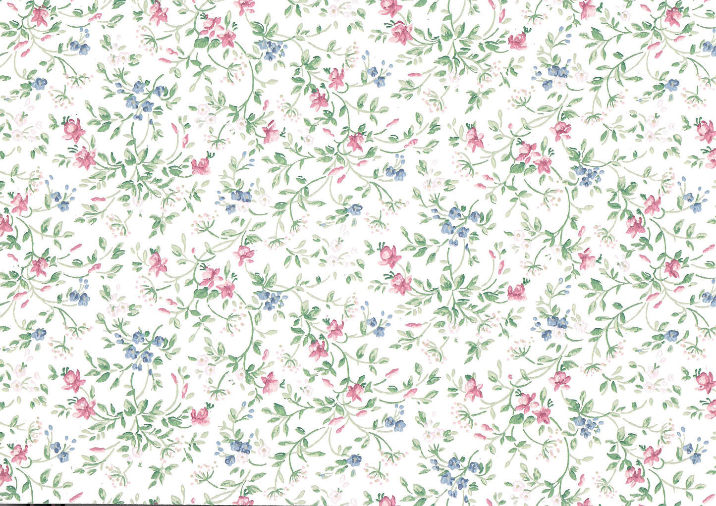 Dollhouse Wallpaper Crimson Violet Garden Spray 3 Sheets 1:12 Scale Miniature