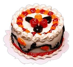 Dollhouse Rose Decorated Cake 1:12 Scale Miniature Dessert Food Bakery