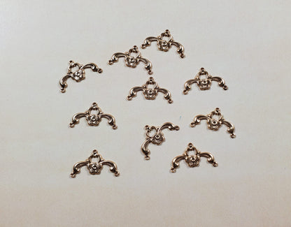 Dollhouse Furniture Applique Scroll Ornament Gold Brass Metal Findings 1:12