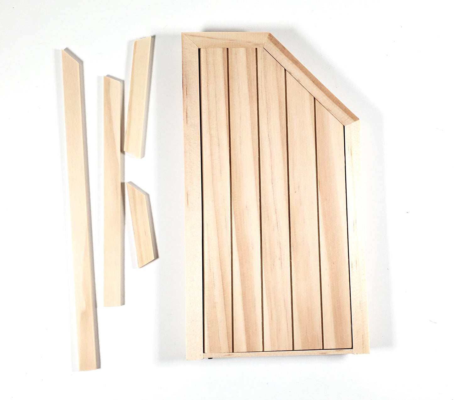 Dollhouse Attic Door Angled Top 1:12 Scale Miniature Unpainted Wood