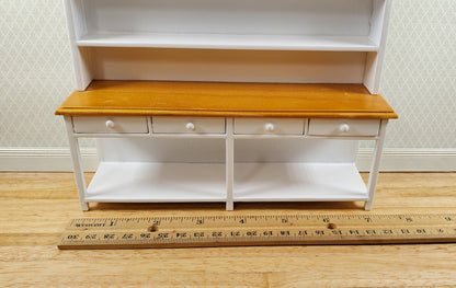 Dollhouse Georgian Welsh Dresser Kitchen Cupboard 1:12 Scale Miniature White Finish