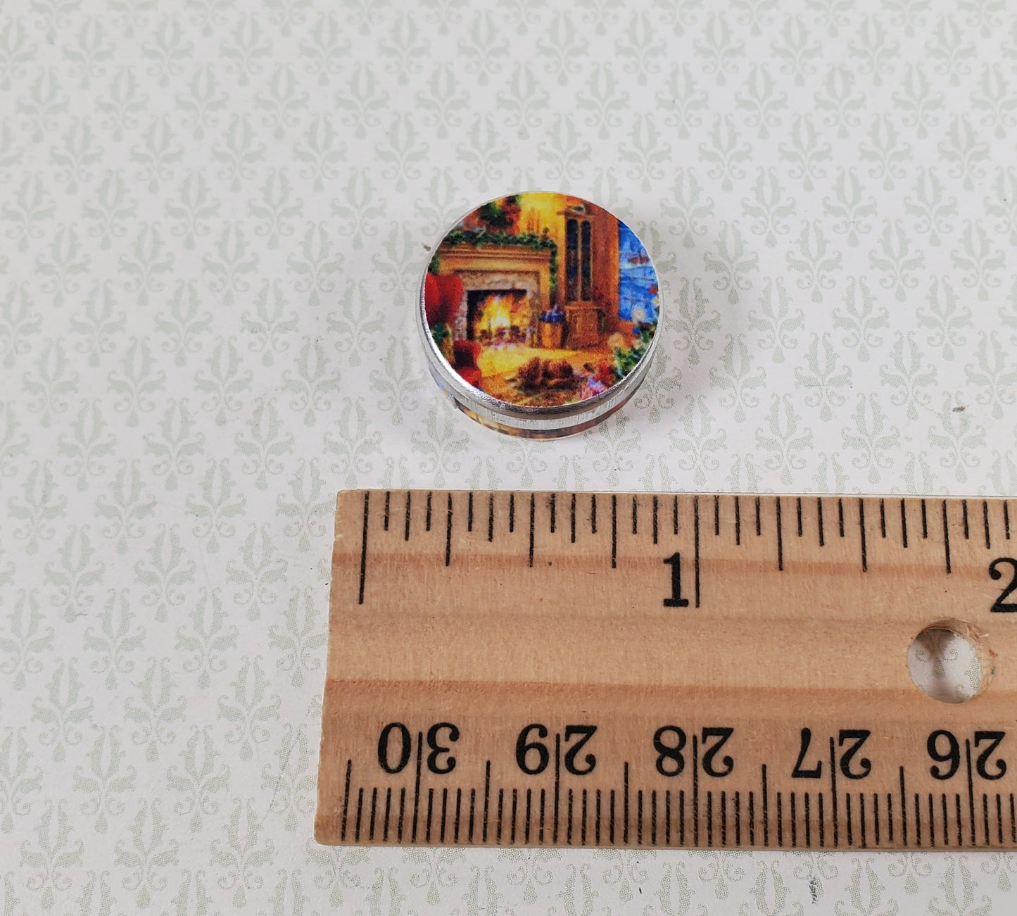 Dollhouse Cozy Holiday Themed Cookie Tin Empty 1:12 Scale Miniature