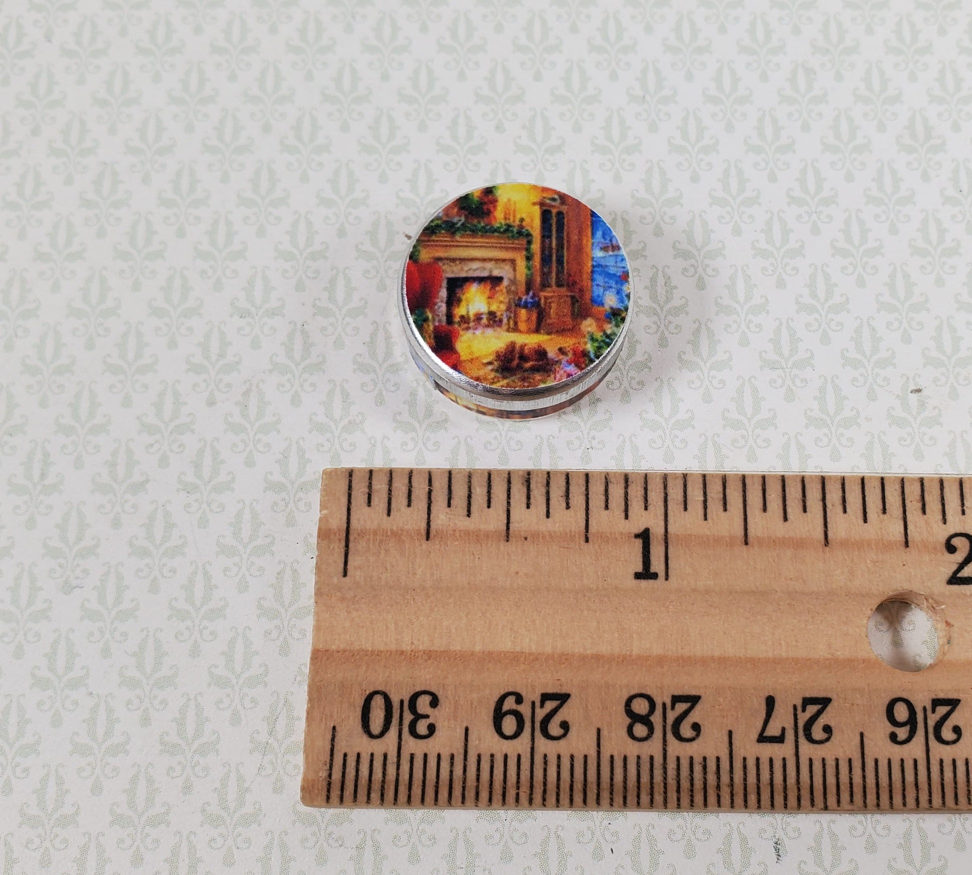 Dollhouse Cozy Holiday Themed Cookie Tin Empty 1:12 Scale Miniature