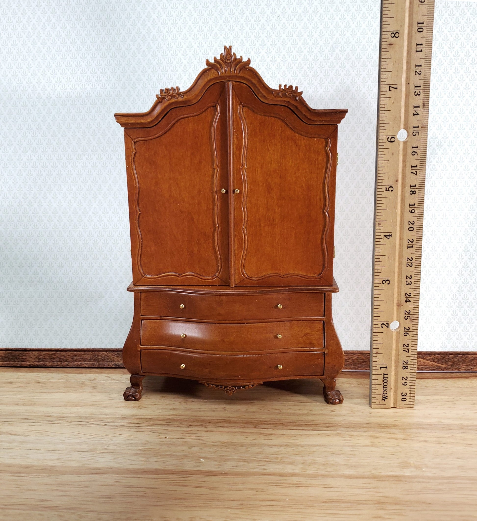 JBM Dutch Baby House Cabinet Dollhouse Large 1:12 Scale Miniature Walnut Finish