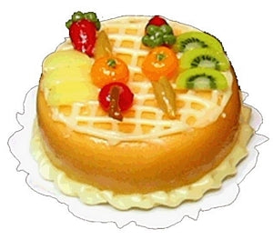 Dollhouse Orange Lattice Cake with Garnish 1:12 Scale Miniature Food Bakery