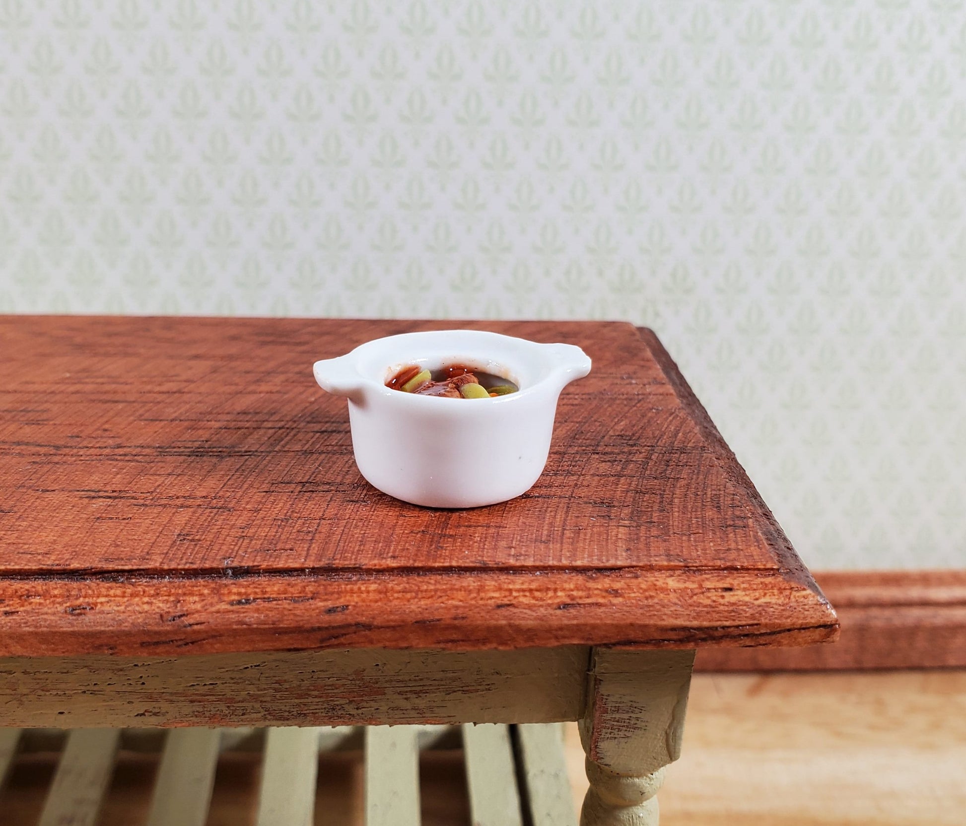 Dollhouse Hearty Beef Stew in a Pot 1:12 Scale Miniature Food