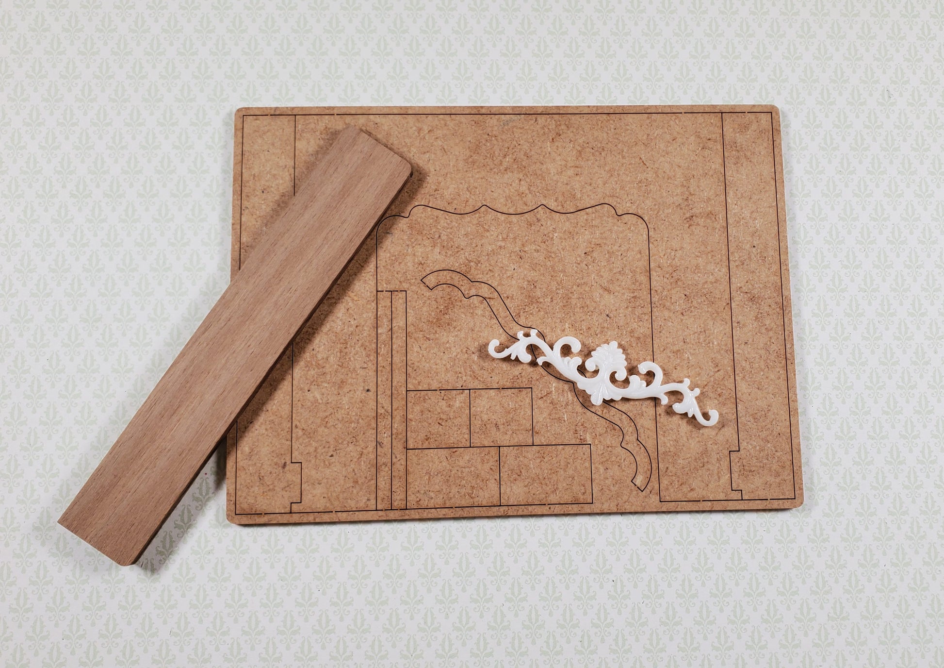 Dollhouse Fireplace Kit DIY 1:12 Scale Miniature Furniture