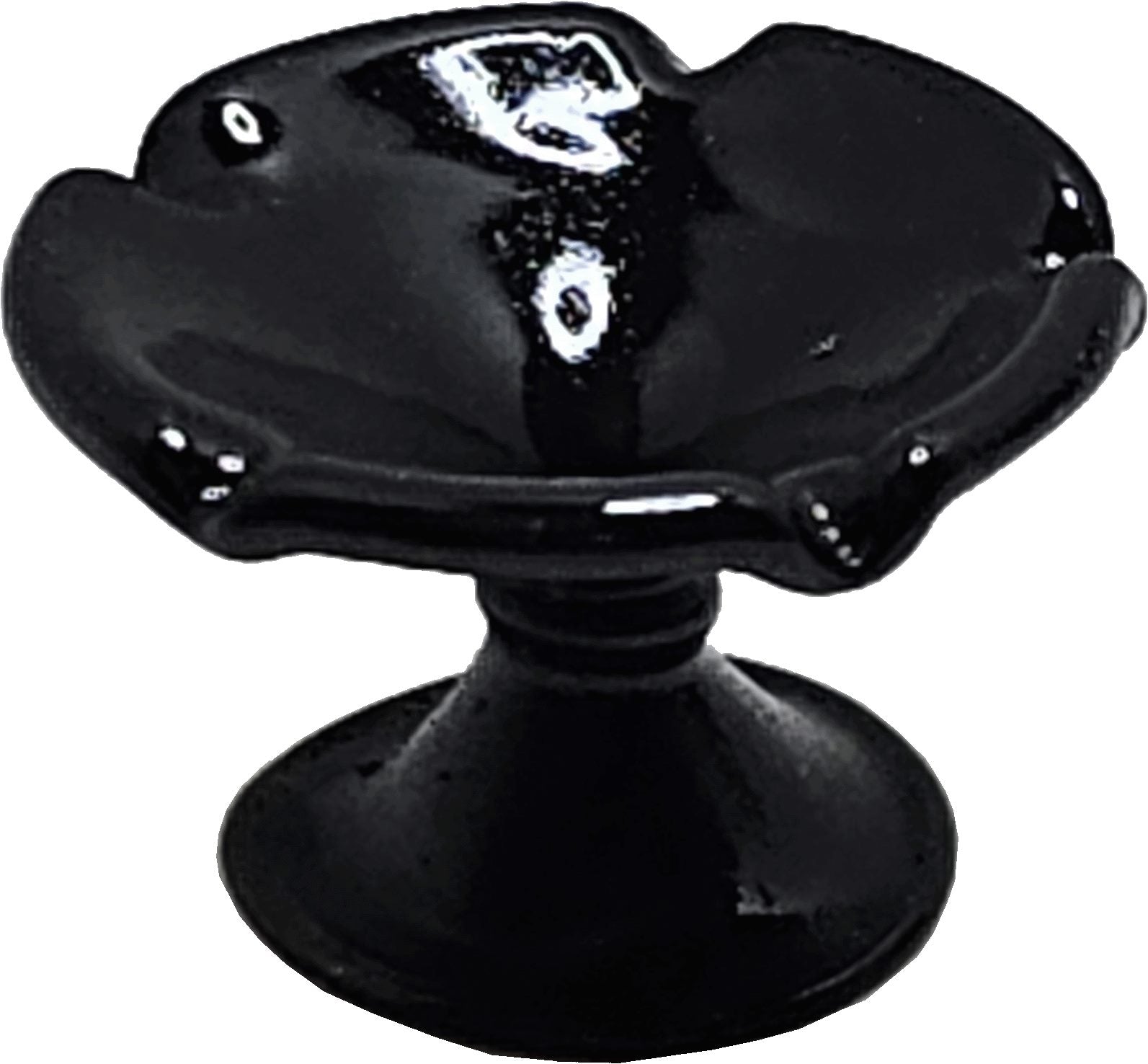 Dollhouse Black Fluted Pedestal Bowl 1:12 Scale Miniature Kitchen