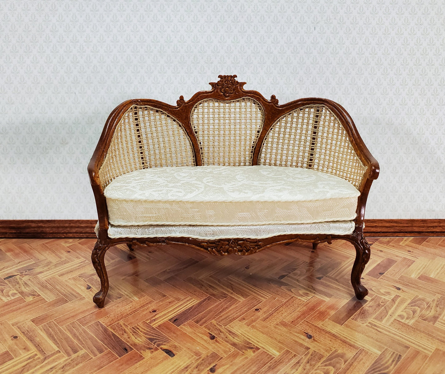 JBM Dollhouse Settee Couch Sofa Louis XV Style 1:12 Scale Miniature Furniture