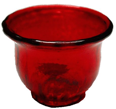 Dollhouse Crystal Red Glass Flared Bowl 1:12 Scale Miniature Decor