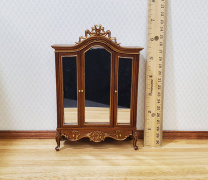 JBM Dollhouse Wardrobe Mirrored Closet Victorian Style 1:12 Scale Furniture