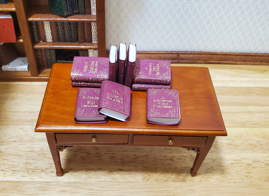 Dollhouse Book Set x10 Charles Dickens 1:12 Scale (blank inside) Handmade