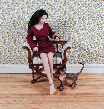 JBM Dollhouse Curule Bench Seat Chair Victorian 1:12 Scale Miniature Furniture