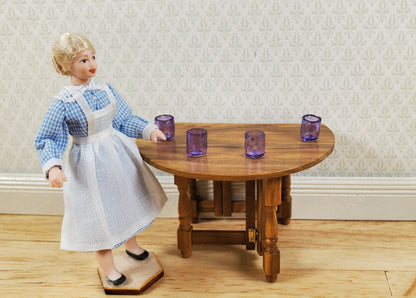 Dollhouse HALF SCALE Juice Glasses Purple Set of 4 1:24 Miniature Real Glass