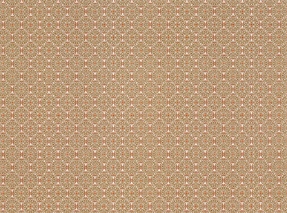 Dollhouse Wallpaper or Flooring 3 Sheets Beige Red 1:12 Scale Mid Century Modern