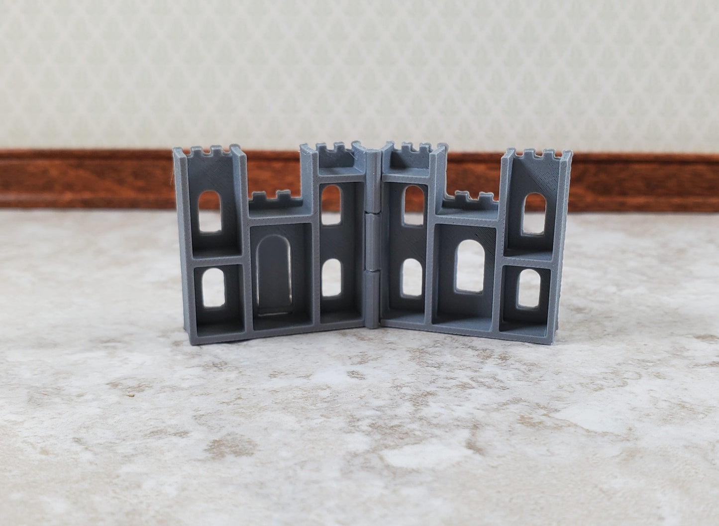 Super Tiny Miniature Castle Play Toy for Dollhouses Opens Draw Bridge 1" Tall