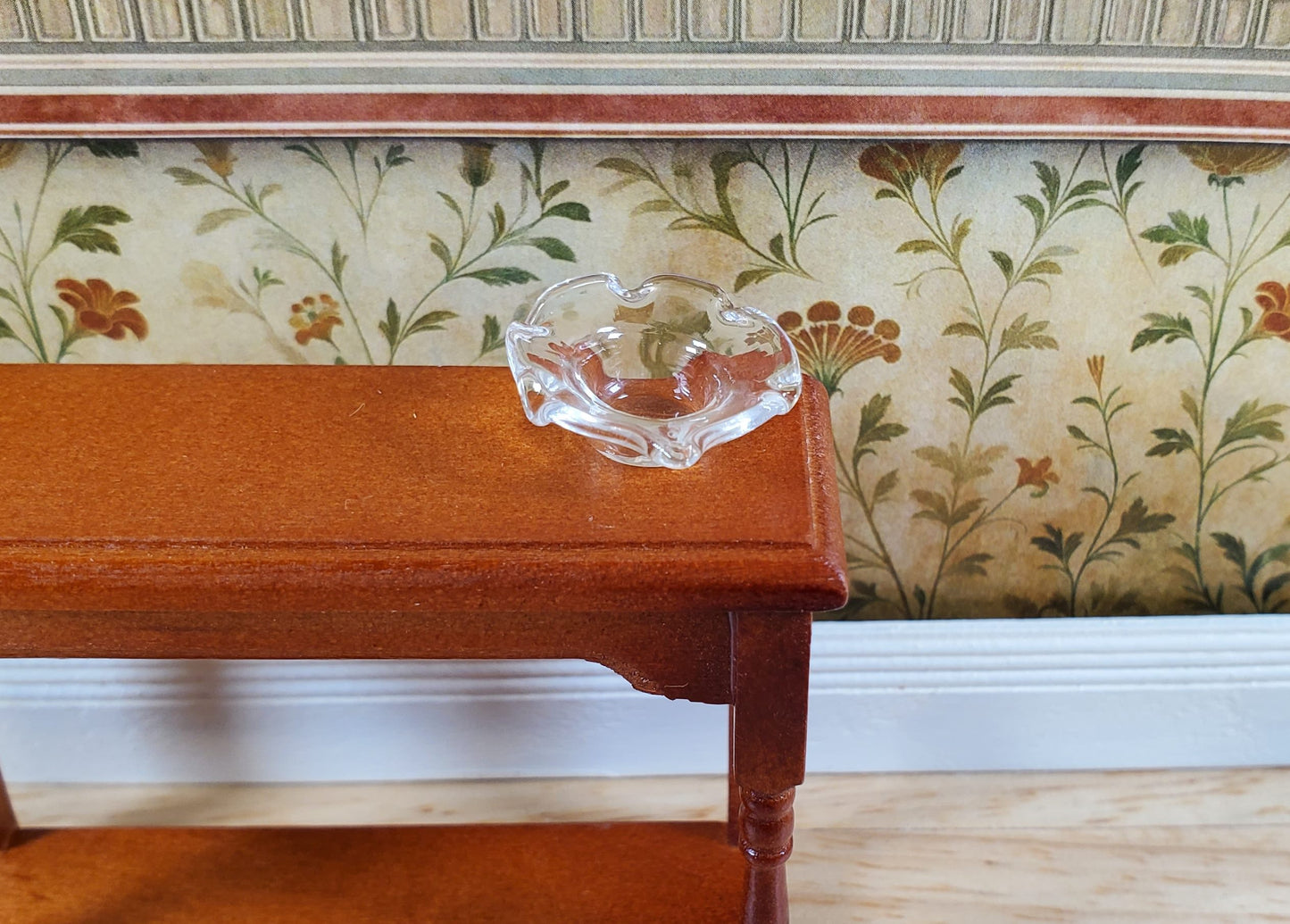 Dollhouse Clear Glass Candy Dish or Serving Bowl 1:12 Scale Miniature