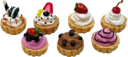 Dollhouse Fancy Cupcakes Assorted Set of 7 1:12 Scale Miniature Food