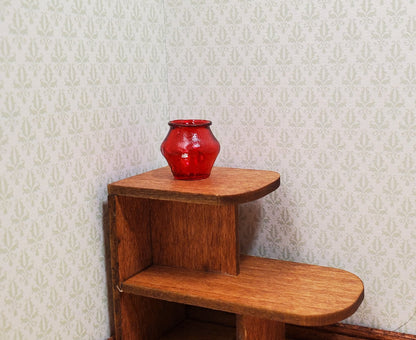 Dollhouse Small Red Glass Vase 1:12 Scale some color flaws