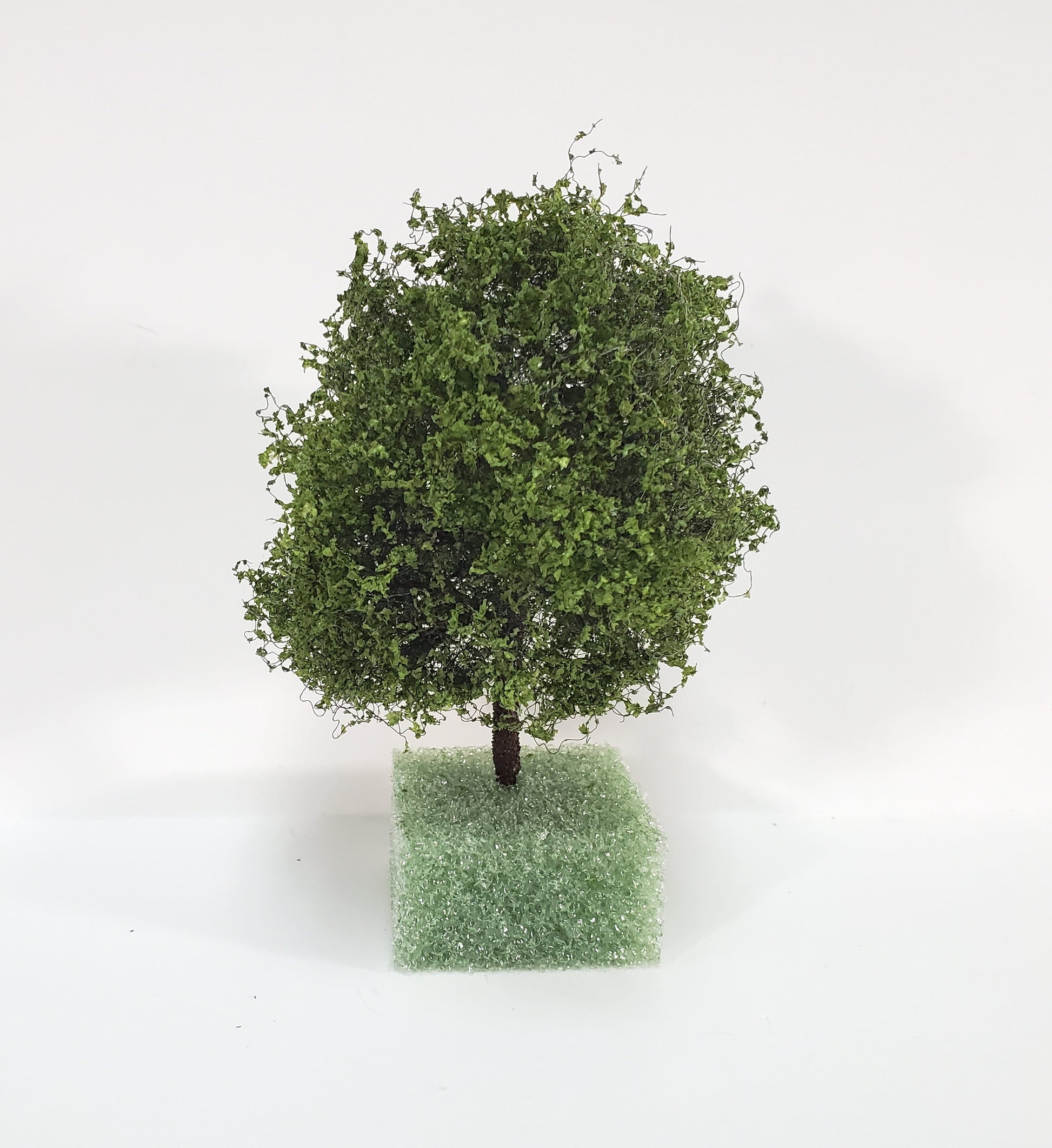 Miniature Tree or Bush Light Green 4" Tall on a flat base Model Scenery Garden Shrub
