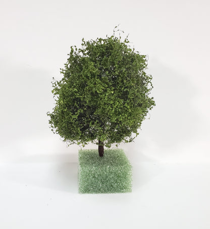 Miniature Tree or Bush Light Green 4" Tall on a flat base Model Scenery Garden Shrub