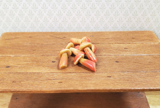 Dollhouse Miniature Mushrooms x6 Large Tan & Red 1:12 Scale Magic Fairy Garden