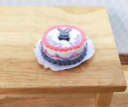 Dollhouse Happy Easter Cake with Bunny Rabbit 1:12 Scale
